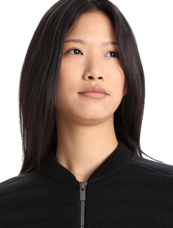 Icebreaker Women City Label ZoneKnit Merino Insulated Knit Bomber Z04NXR683 Clothing Black - Image 5