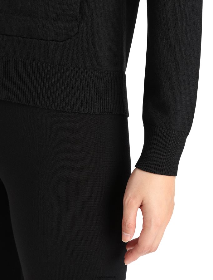 Icebreaker Women City Label ZoneKnit Merino Insulated Knit Bomber Z04NXR683 Clothing Black - Image 6