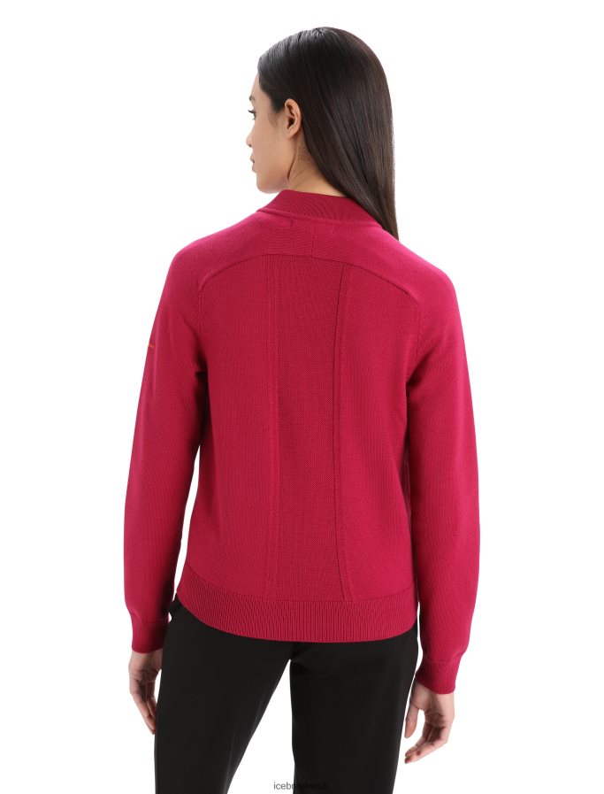 Icebreaker Women City Label ZoneKnit Merino Insulated Knit Bomber Z04NXR879 Clothing Cherry - Image 2