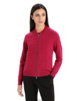 Icebreaker Women City Label ZoneKnit Merino Insulated Knit Bomber Z04NXR879 Clothing Cherry
