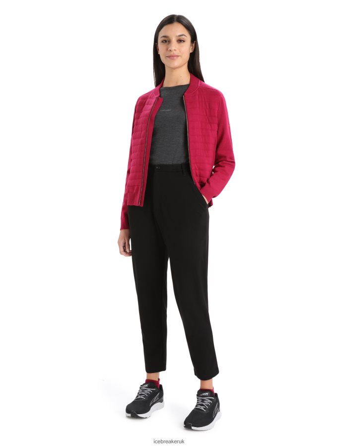 Icebreaker Women City Label ZoneKnit Merino Insulated Knit Bomber Z04NXR879 Clothing Cherry - Image 3