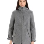 Icebreaker Women Felted Merino Hooded Jacket Z04NXR815 Clothing Gritstone Heather