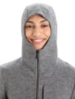 Icebreaker Women Felted Merino Hooded Jacket Z04NXR815 Clothing Gritstone Heather - Image 6