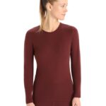 Icebreaker Women Merino 175 Everyday Long Sleeve Crewe Thermal Top Z04NXR816 Clothing Espresso
