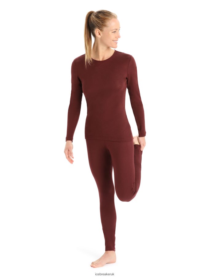 Icebreaker Women Merino 175 Everyday Long Sleeve Crewe Thermal Top Z04NXR816 Clothing Espresso - Image 4