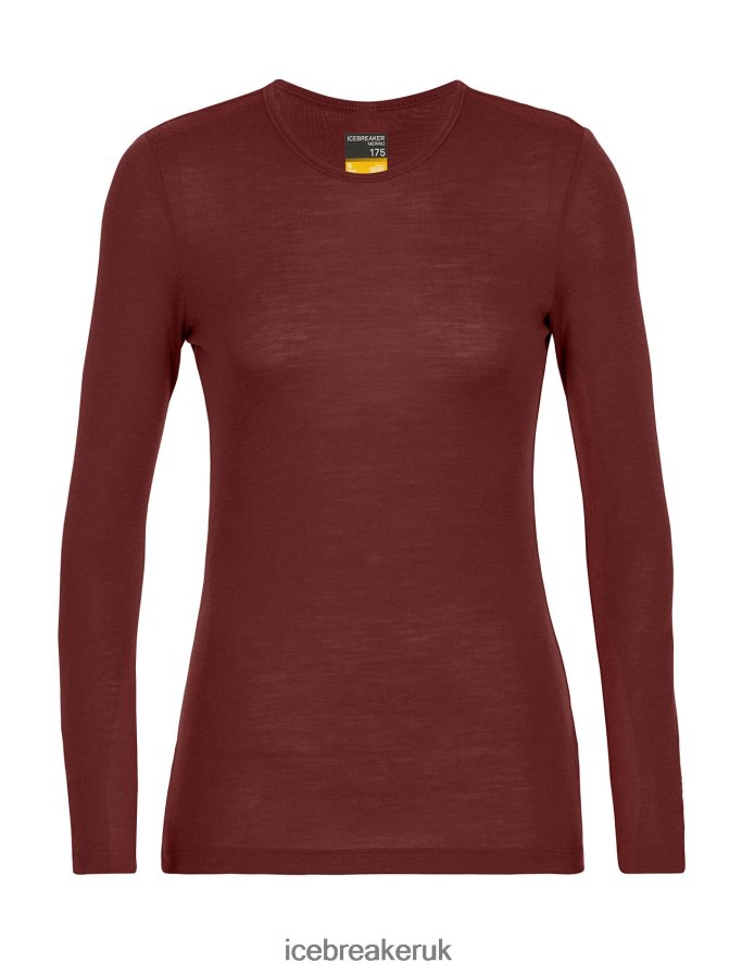 Icebreaker Women Merino 175 Everyday Long Sleeve Crewe Thermal Top Z04NXR816 Clothing Espresso - Image 6