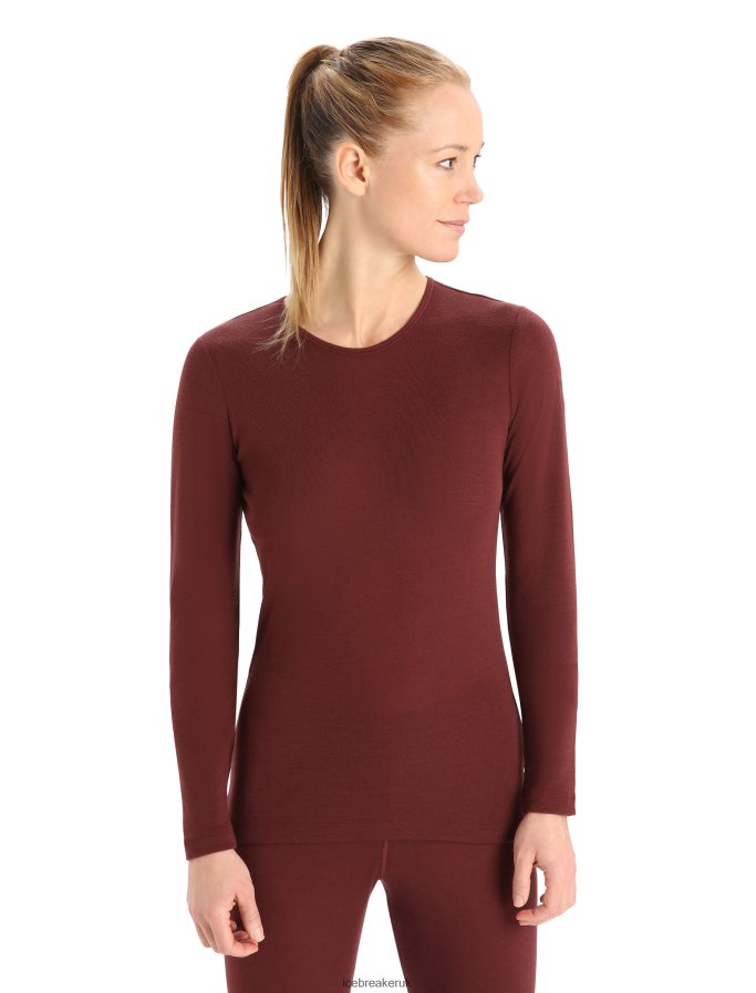 Icebreaker Women Merino 175 Everyday Long Sleeve Crewe Thermal Top Z04NXR816 Clothing Espresso - Image 1