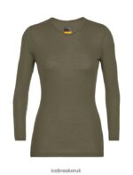 Icebreaker Women Merino 175 Everyday Long Sleeve Crewe Thermal Top Z04NXR817 Clothing Loden - Image 6