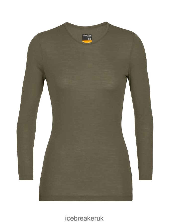 Icebreaker Women Merino 175 Everyday Long Sleeve Crewe Thermal Top Z04NXR817 Clothing Loden - Image 6