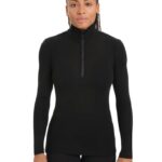 Icebreaker Women Merino 175 Everyday Long Sleeve Half Zip Thermal Top Z04NXR584 Clothing Black