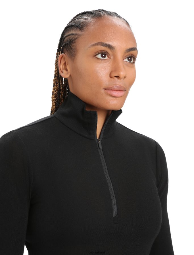 Icebreaker Women Merino 175 Everyday Long Sleeve Half Zip Thermal Top Z04NXR584 Clothing Black - Image 4