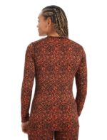 Icebreaker Women Merino 200 Oasis Long Sleeve Crewe Thermal Top Lichen Z04NXR835 Clothing Black/Cherry - Image 2