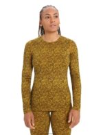 Icebreaker Women Merino 200 Oasis Long Sleeve Crewe Thermal Top Lichen Z04NXR836 Clothing Silent Gold/Clove