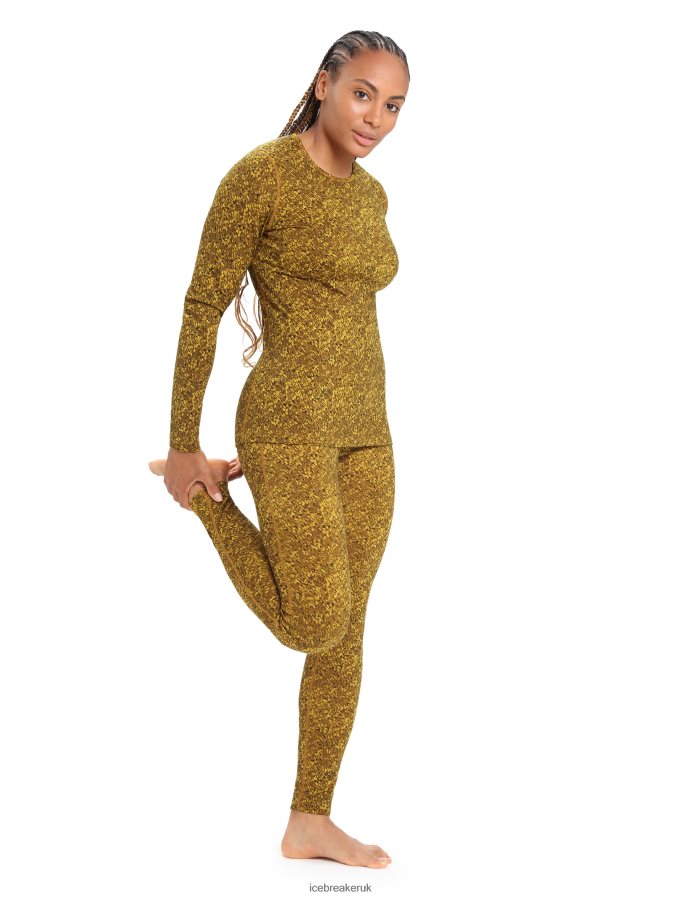 Icebreaker Women Merino 200 Oasis Long Sleeve Crewe Thermal Top Lichen Z04NXR836 Clothing Silent Gold/Clove - Image 3