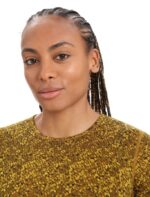 Icebreaker Women Merino 200 Oasis Long Sleeve Crewe Thermal Top Lichen Z04NXR836 Clothing Silent Gold/Clove - Image 5