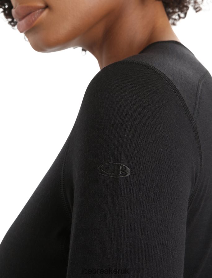 Icebreaker Women Merino 200 Oasis Long Sleeve Crewe Thermal Top Z04NXR557 Clothing Black - Image 5