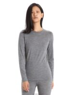 Icebreaker Women Merino 200 Oasis Long Sleeve Crewe Thermal Top Z04NXR558 Clothing Gritstone Heather