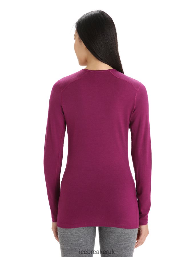 Icebreaker Women Merino 200 Oasis Long Sleeve Crewe Thermal Top Z04NXR560 Clothing Go Berry - Image 2