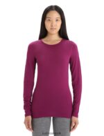Icebreaker Women Merino 200 Oasis Long Sleeve Crewe Thermal Top Z04NXR560 Clothing Go Berry