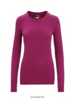 Icebreaker Women Merino 200 Oasis Long Sleeve Crewe Thermal Top Z04NXR560 Clothing Go Berry - Image 5