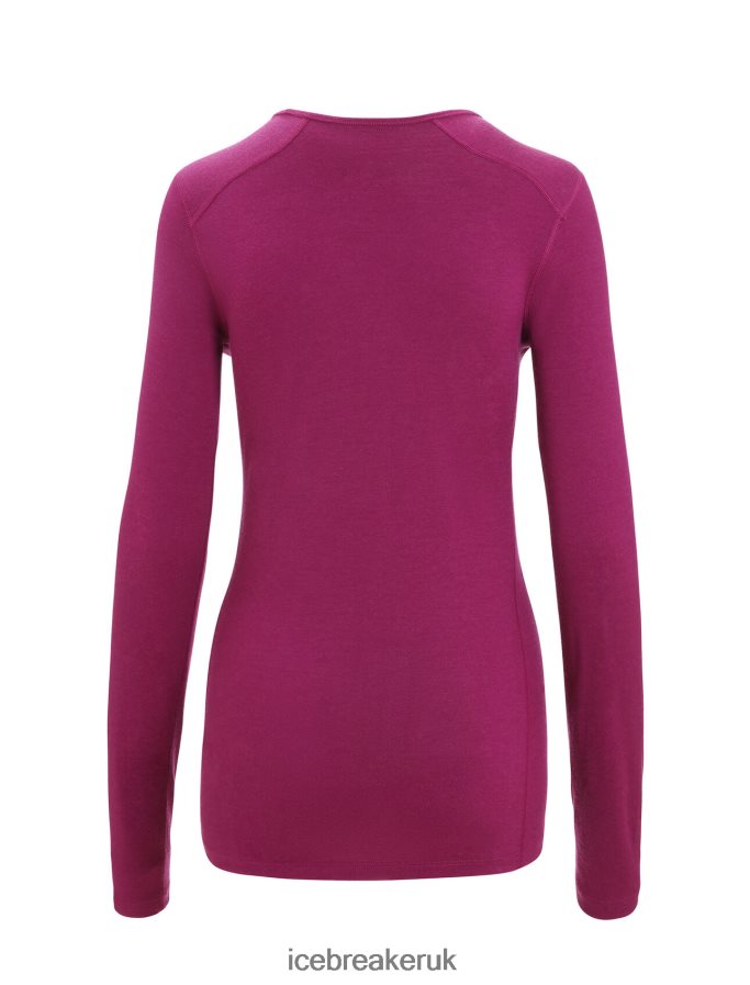 Icebreaker Women Merino 200 Oasis Long Sleeve Crewe Thermal Top Z04NXR560 Clothing Go Berry - Image 6