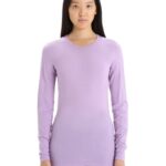 Icebreaker Women Merino 200 Oasis Long Sleeve Crewe Thermal Top Z04NXR561 Clothing Purple Gaze