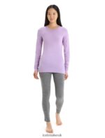Icebreaker Women Merino 200 Oasis Long Sleeve Crewe Thermal Top Z04NXR561 Clothing Purple Gaze - Image 3