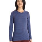 Icebreaker Women Merino 200 Oasis Long Sleeve Crewe Thermal Top Z04NXR804 Clothing Lazurite/Espresso