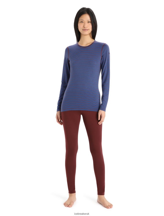 Icebreaker Women Merino 200 Oasis Long Sleeve Crewe Thermal Top Z04NXR804 Clothing Lazurite/Espresso - Image 3