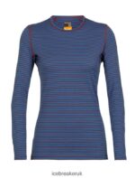 Icebreaker Women Merino 200 Oasis Long Sleeve Crewe Thermal Top Z04NXR804 Clothing Lazurite/Espresso - Image 7