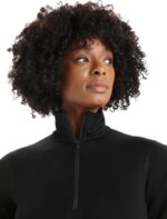 Icebreaker Women Merino 200 Oasis Long Sleeve Half Zip Thermal Top Z04NXR568 Clothing Black - Image 4