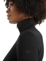 Icebreaker Women Merino 200 Oasis Long Sleeve Half Zip Thermal Top Z04NXR568 Clothing Black - Image 5