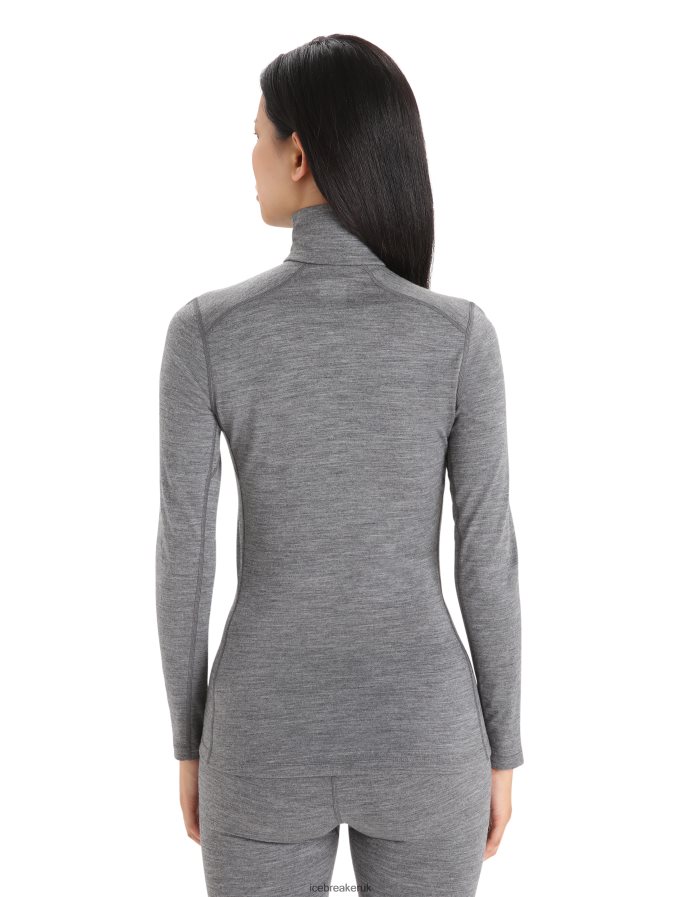 Icebreaker Women Merino 200 Oasis Long Sleeve Half Zip Thermal Top Z04NXR569 Clothing Gritstone Heather - Image 2