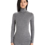 Icebreaker Women Merino 200 Oasis Long Sleeve Half Zip Thermal Top Z04NXR569 Clothing Gritstone Heather
