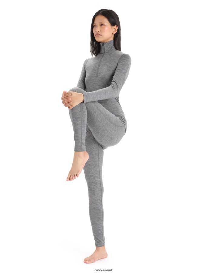 Icebreaker Women Merino 200 Oasis Long Sleeve Half Zip Thermal Top Z04NXR569 Clothing Gritstone Heather - Image 3