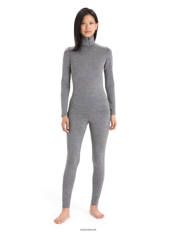 Icebreaker Women Merino 200 Oasis Long Sleeve Half Zip Thermal Top Z04NXR569 Clothing Gritstone Heather - Image 4