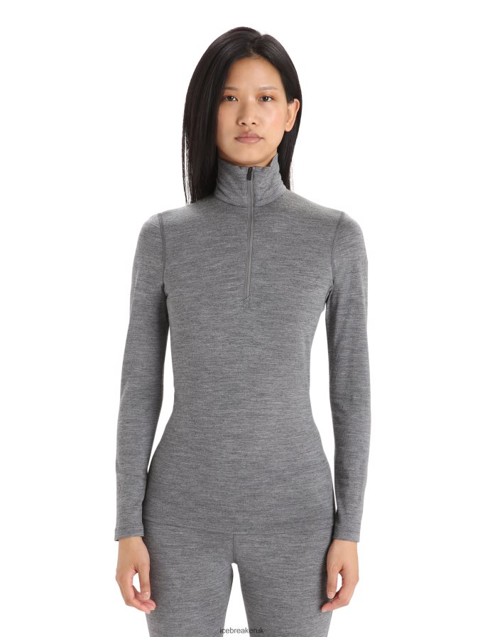 icebreaker_women_merino_200_oasis_long_sleeve_half_zip_thermal_top_z04nxr569_clothing_gritstone_heather.jpg Icebreaker Women Merino 200 Oasis Long Sleeve Half Zip Thermal Top Z04NXR569 Clothing Gritstone Heather - Image 1