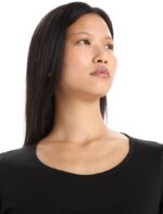 Icebreaker Women Merino 200 Oasis Long Sleeve Scoop Neck Thermal Top Z04NXR852 Clothing Black - Image 4