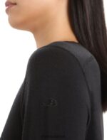 Icebreaker Women Merino 200 Oasis Long Sleeve Scoop Neck Thermal Top Z04NXR852 Clothing Black - Image 5