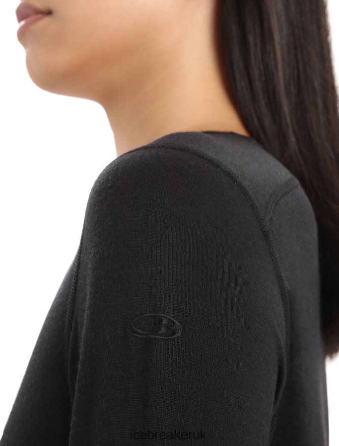 Icebreaker Women Merino 200 Oasis Long Sleeve Scoop Neck Thermal Top Z04NXR852 Clothing Black - Image 5