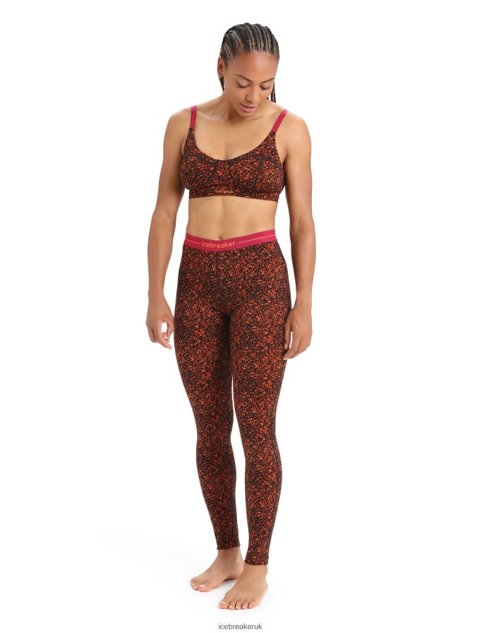 Icebreaker Women Merino 200 Oasis Thermal Leggings Lichen Z04NXR865 Clothing Black/Cherry - Image 3