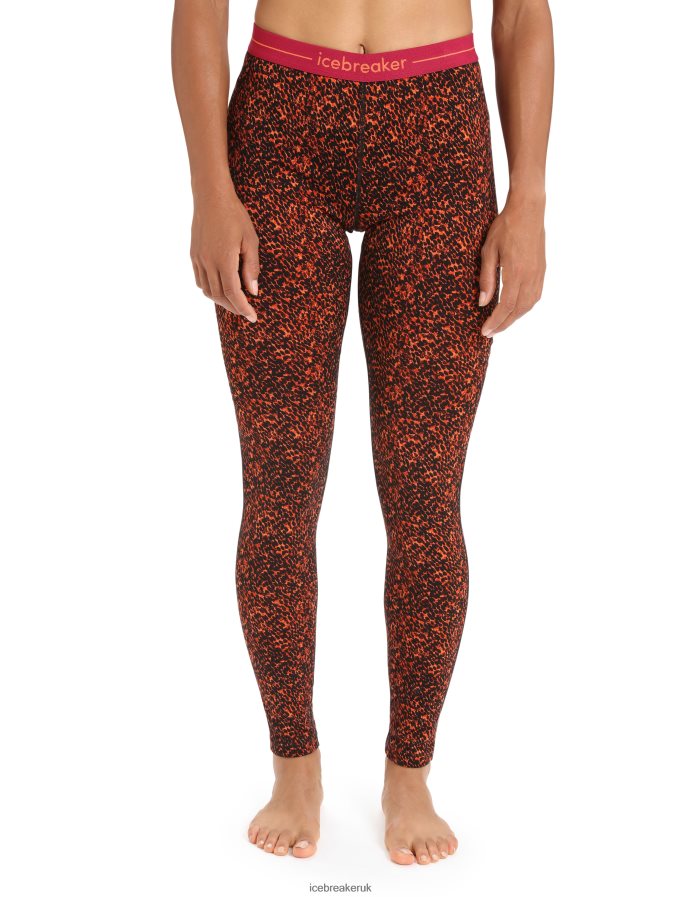 Icebreaker Women Merino 200 Oasis Thermal Leggings Lichen Z04NXR865 Clothing Black/Cherry - Image 1