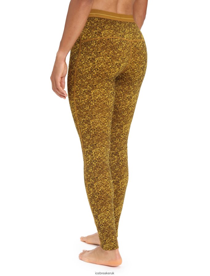 Icebreaker Women Merino 200 Oasis Thermal Leggings Lichen Z04NXR866 Clothing Silent Gold/Clove - Image 2