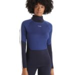 Icebreaker Women Merino 200 Sonebula Long Sleeve High Neck Thermal Top Z04NXR594 Clothing Midnight Navy/Royal Navy