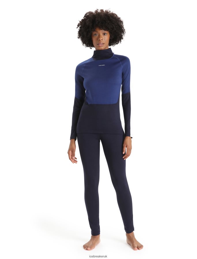 Icebreaker Women Merino 200 Sonebula Long Sleeve High Neck Thermal Top Z04NXR594 Clothing Midnight Navy/Royal Navy - Image 3