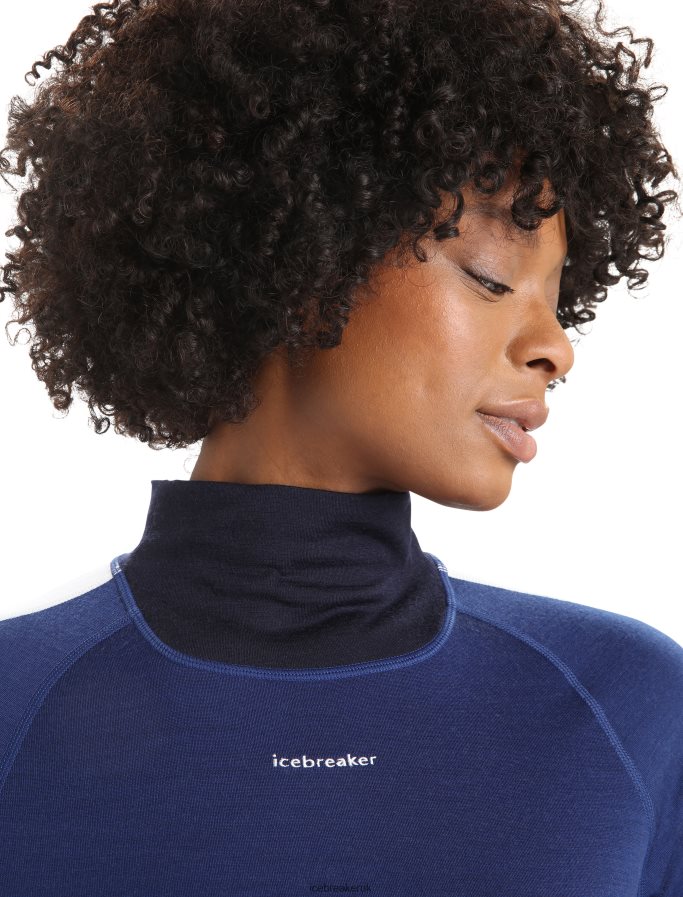 Icebreaker Women Merino 200 Sonebula Long Sleeve High Neck Thermal Top Z04NXR594 Clothing Midnight Navy/Royal Navy - Image 4