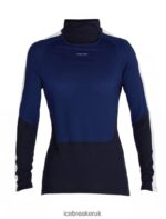 Icebreaker Women Merino 200 Sonebula Long Sleeve High Neck Thermal Top Z04NXR594 Clothing Midnight Navy/Royal Navy - Image 6