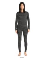 Icebreaker Women Merino 250 Vertex Long Sleeve Crewe Thermal Top Alpine Geo Z04NXR857 Clothing Black/Snow - Image 3