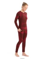 Icebreaker Women Merino 250 Vertex Long Sleeve Crewe Thermal Top Fractured Landscapes Z04NXR906 Clothing Espresso/Cherry - Image 3