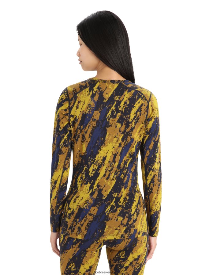 Icebreaker Women Merino 250 Vertex Long Sleeve Crewe Thermal Top Sedimentary Z04NXR830 Clothing Silent Gold/Clove - Image 2